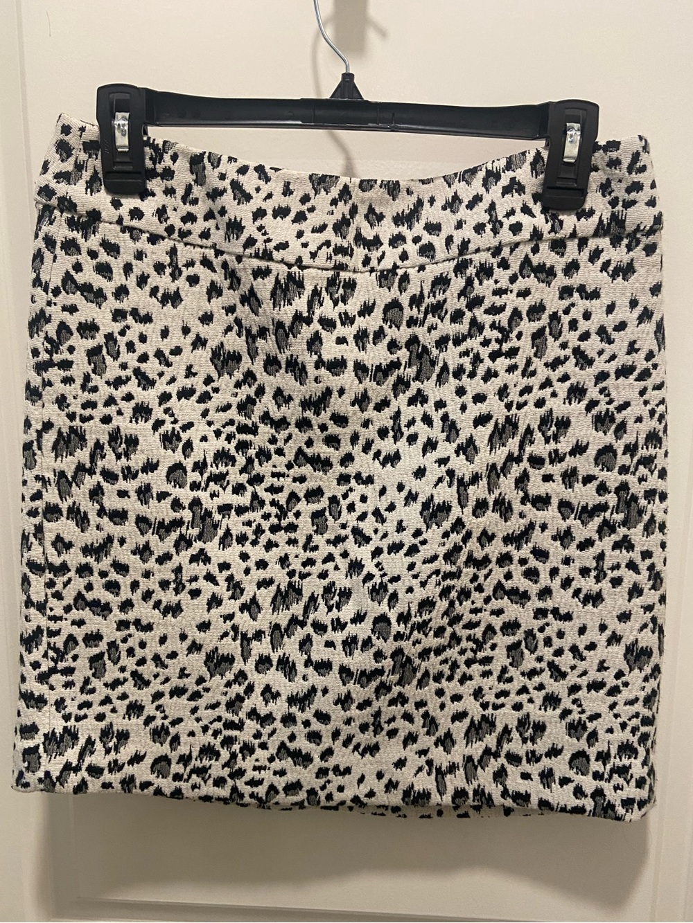 Loft Black and White Leopard Print Skirt